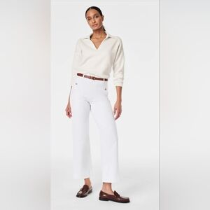 Spanx Stretch Twill Cropped Pant Bright White NWT Size Large